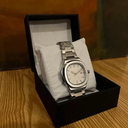 Men’s Stainless Steel Watch – Silver Dial