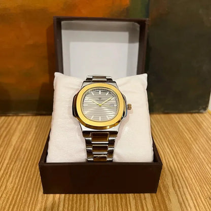 Men’s Two-Tone Stainless Steel Watch – Blue Dial