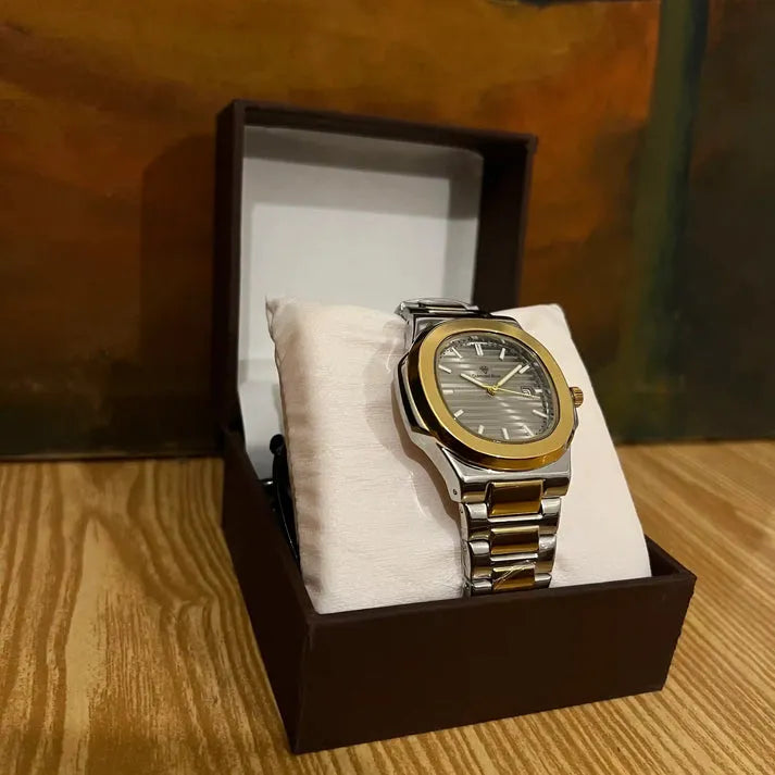 Men’s Two-Tone Stainless Steel Watch – Blue Dial