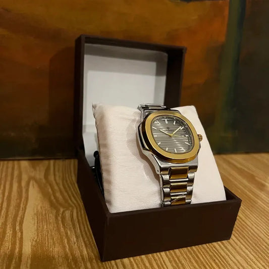 Men’s Two-Tone Stainless Steel Watch – Blue Dial