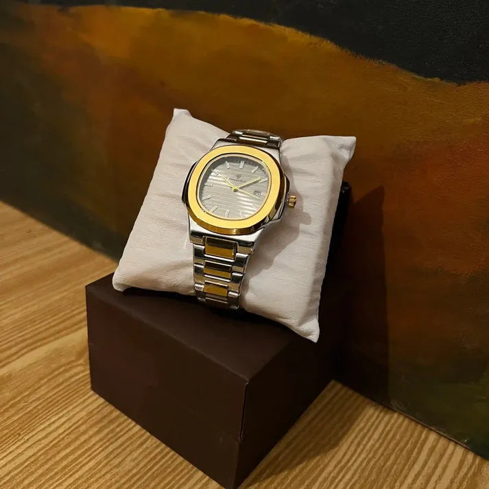 Men’s Two-Tone Stainless Steel Watch – Blue Dial