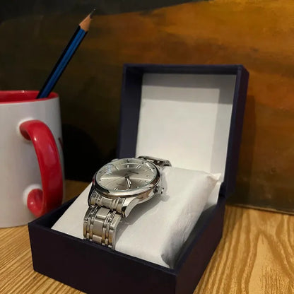 Stainless Steel Men’s Dress Watch – Day Date