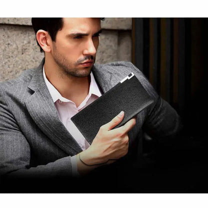 Pebbled Finish Long Wallet