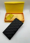 LV-Style Checkered Long Wallet