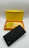 LV-Style Checkered Long Wallet